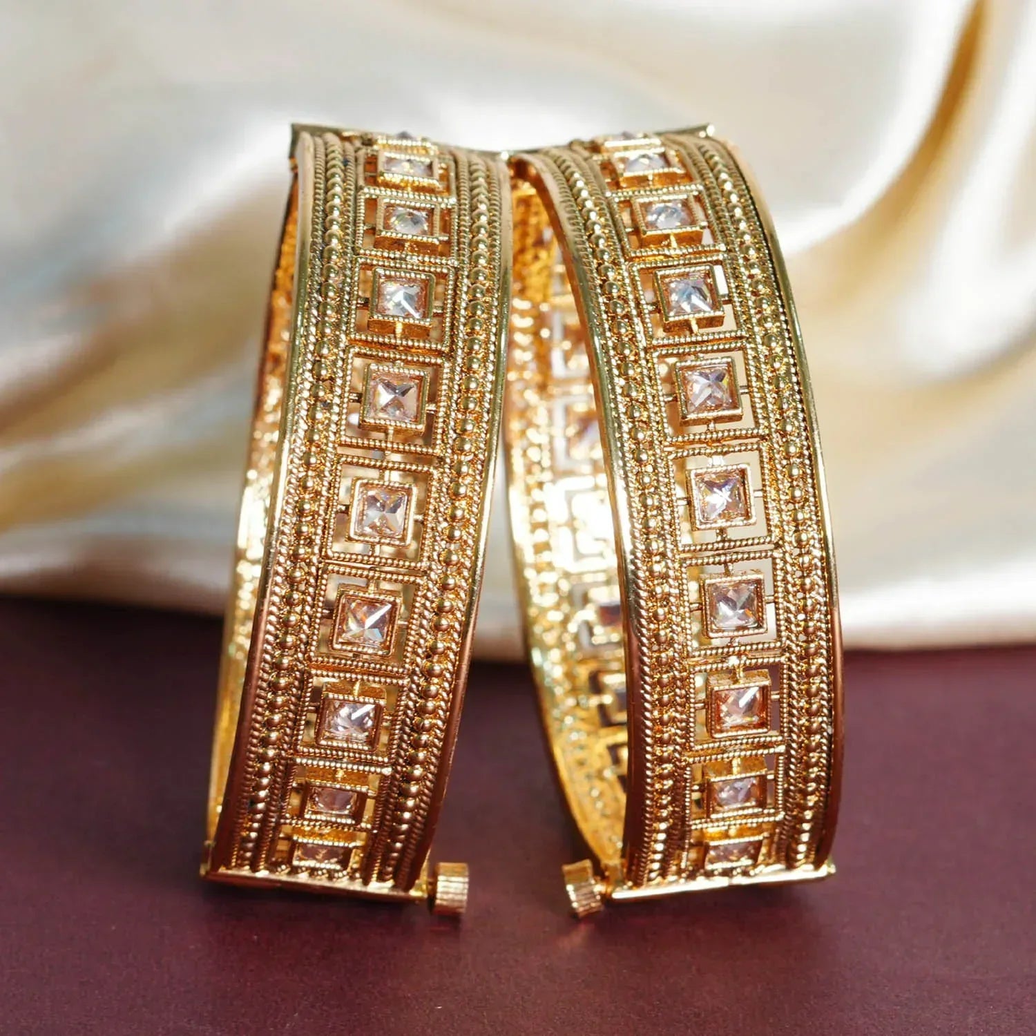 Antique Bracelet Brass Kada for Women & Girls - The Golden Cascade